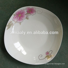 square ceramic plates with golden flower